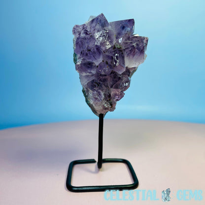 Amethyst Small Cluster on Metal Stand