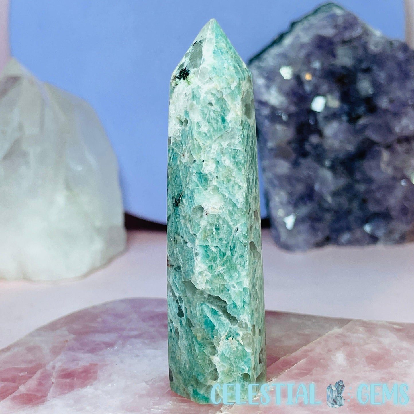 Amazonite + Smoky Quartz Small Tower