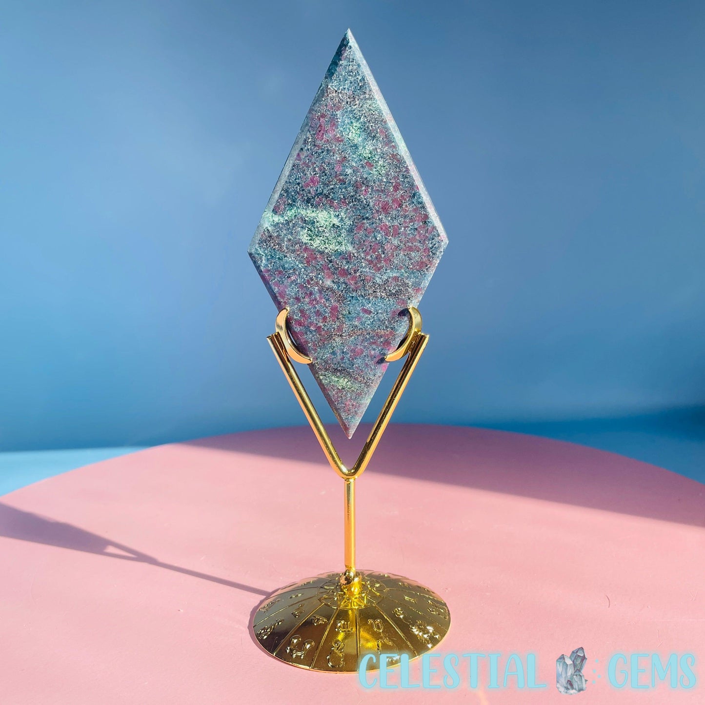 Diamond Crystal Zodiac Display Stand - Gold Metal