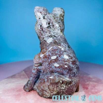 Red Moss Agate Bulldog Medium Carving