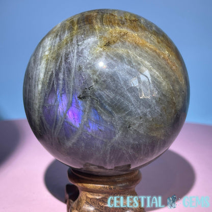 Purple Labradorite Large Sphere (Video)