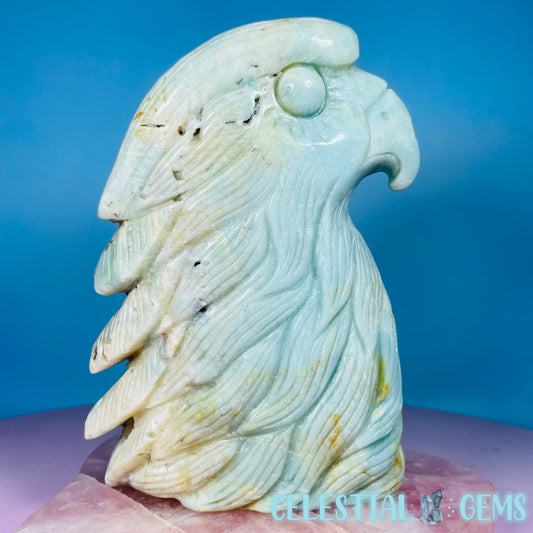 Caribbean Calcite Eagle Head Large Carving
