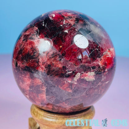 High Grade Rhodonite + Quartz Medium Sphere (Video)