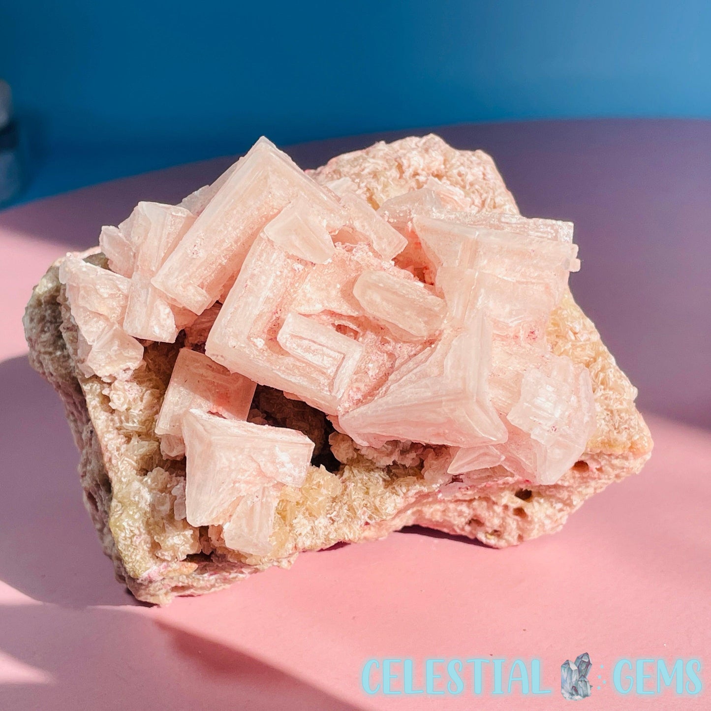 Rare Pink Halite on Trona Medium Specimen