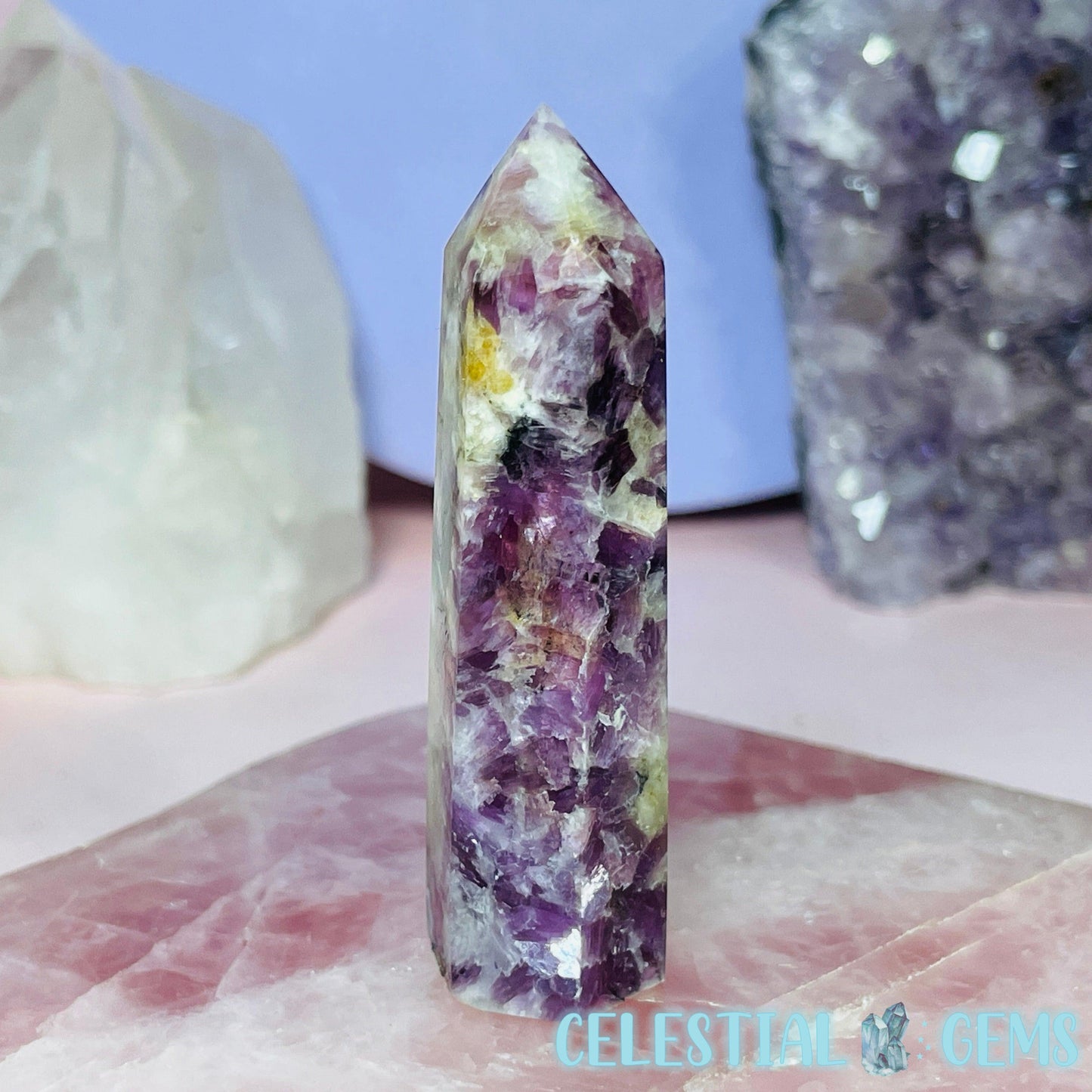 Gem Lepidolite Mica Small Tower