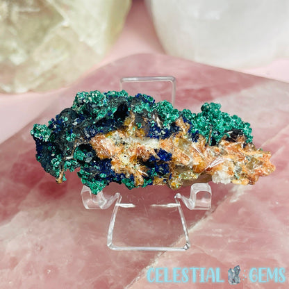 Druzy Azurite + Dolomite + Velvet Malachite Small Specimen G