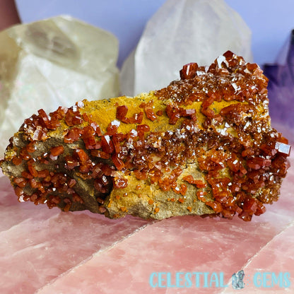 Vanadinite Medium Cluster Specimen D (VIDEO)