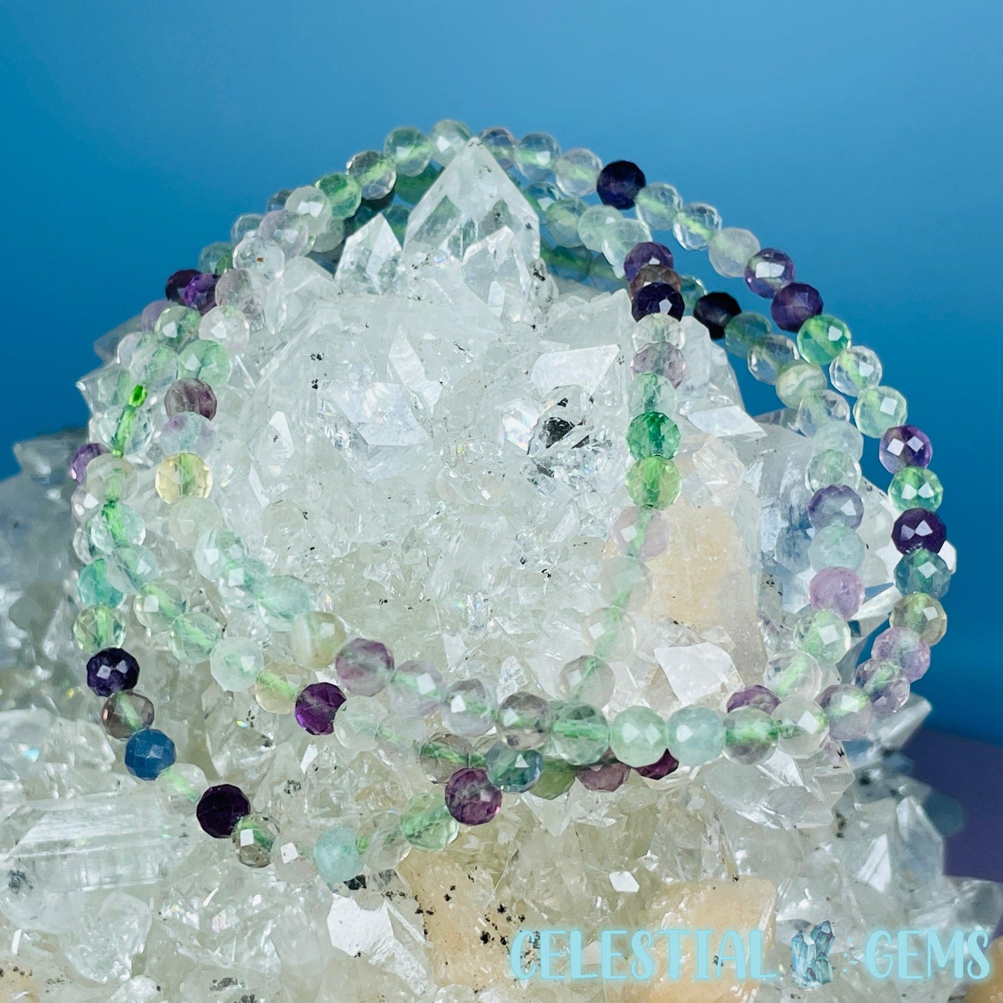Rainbow Fluorite Faceted 4mm Bracelet