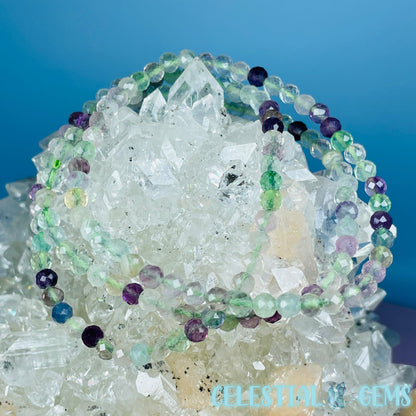 Rainbow Fluorite Faceted 4mm Bracelet