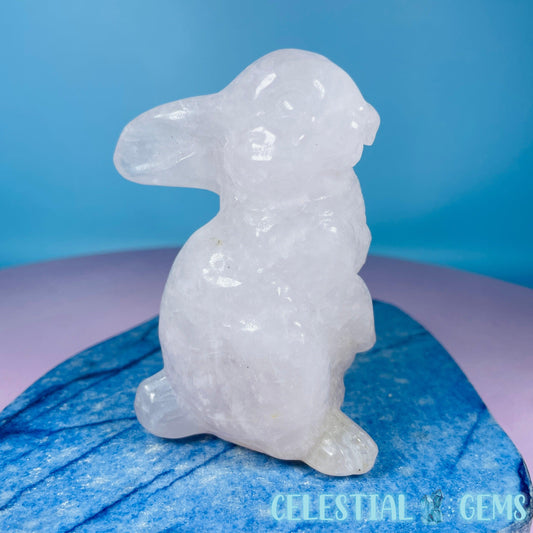Rose Quartz Bunny Rabbit Medium Carving