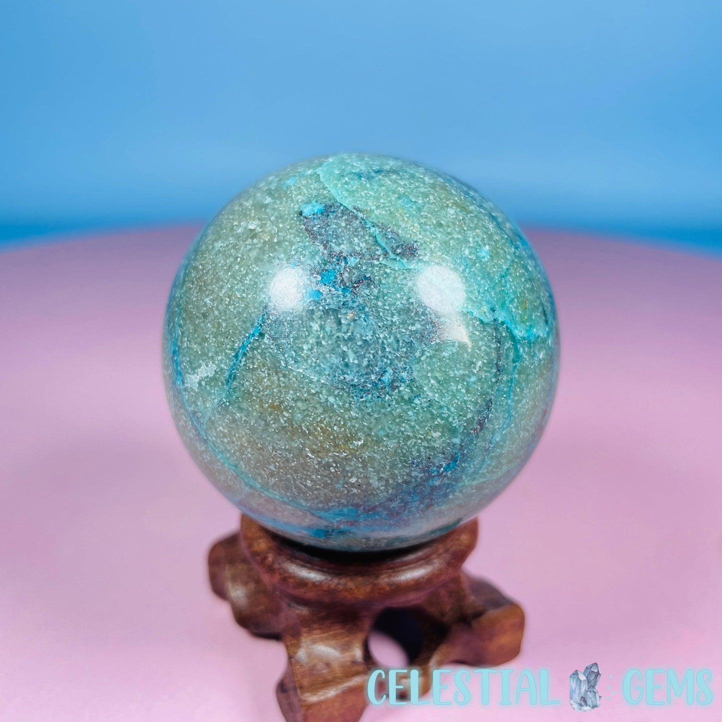 Chrysocolla + Shattuckite Medium Sphere