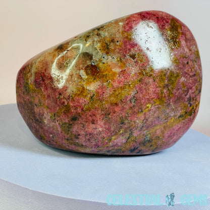 Rare High Grade Gem Rhodonite Medium Freeform (Indicolite + Spessartine Garnet Inclusions!)