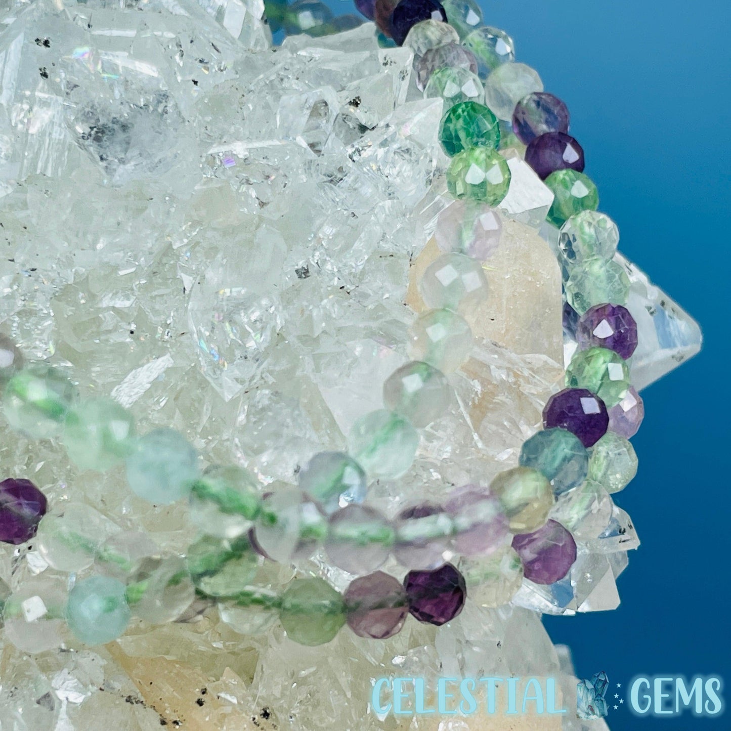Rainbow Fluorite Faceted 4mm Bracelet