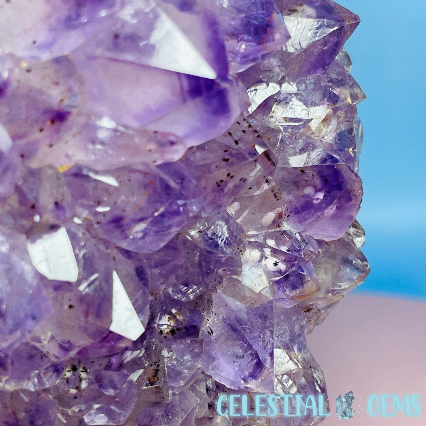 Amethyst Large Standing Cluster (with Cacoxenite)