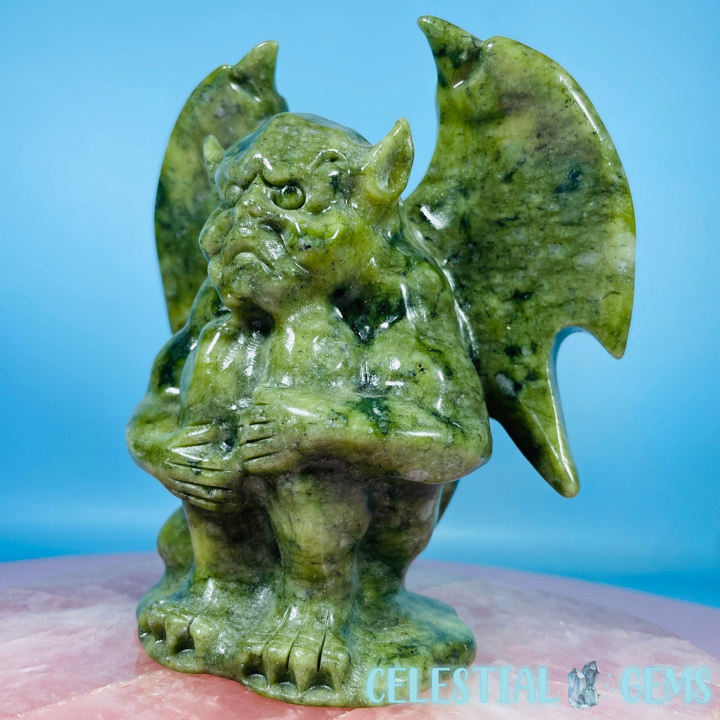 Green Jade Gargoyle Large Carving
