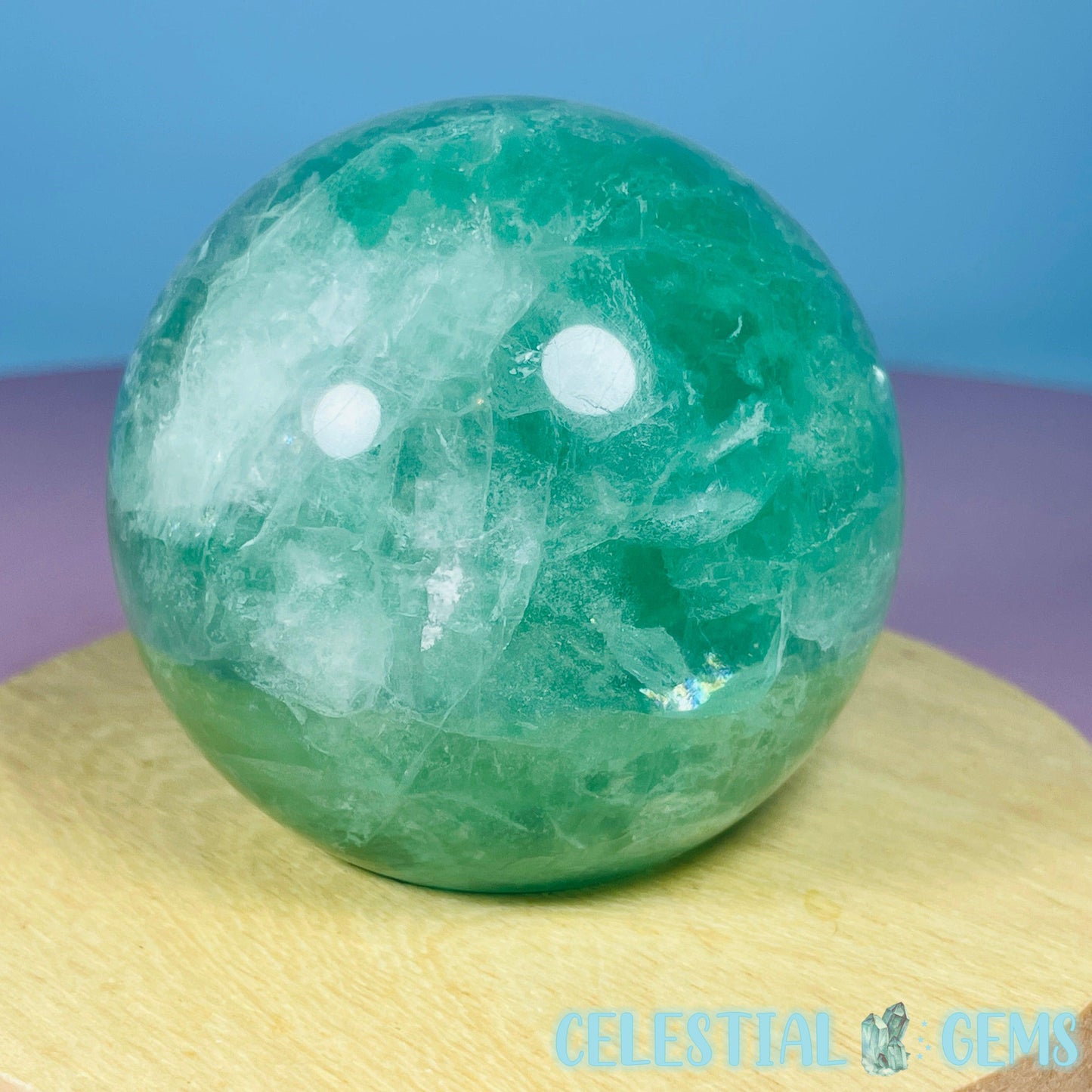 Green Fluorite Medium Sphere (UV Reactive)