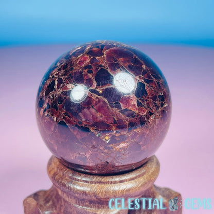 Asteriated Almandine 'Star Flash' Garnet Medium Sphere (Video)