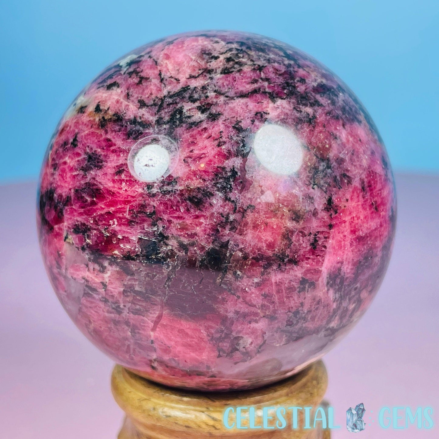 High Grade Rhodonite + Quartz Medium Sphere