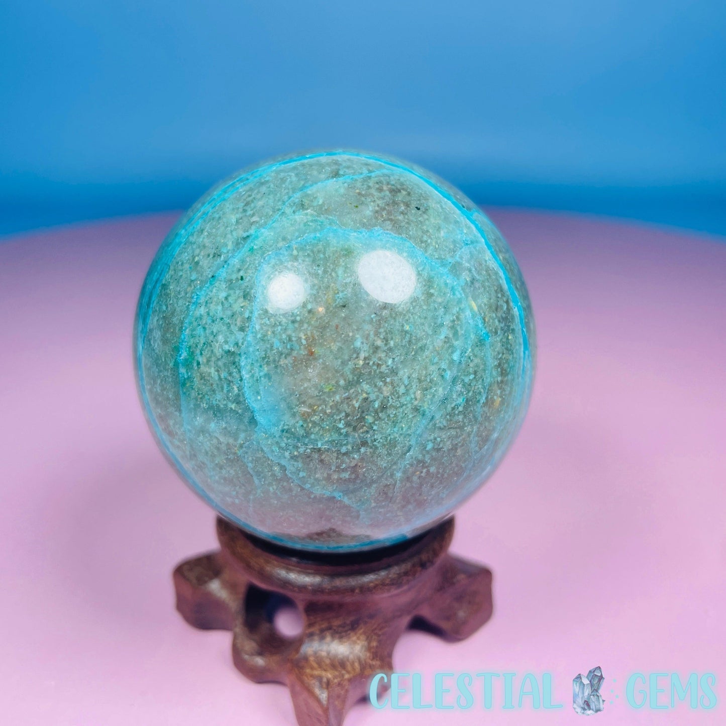 Chrysocolla + Shattuckite Medium Sphere