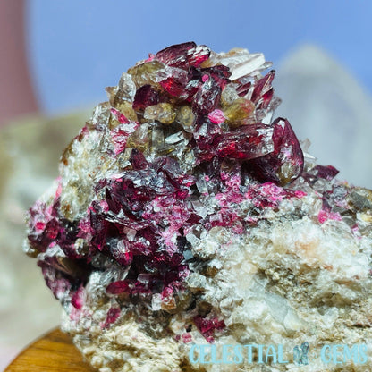 EXTREMELY RARE Bou Azzer Roselite + Calcite on Matrix Small Specimen R