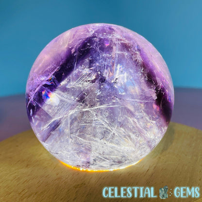 High Grade 'Trapiche' Phantom Amethyst Medium Sphere (Video)