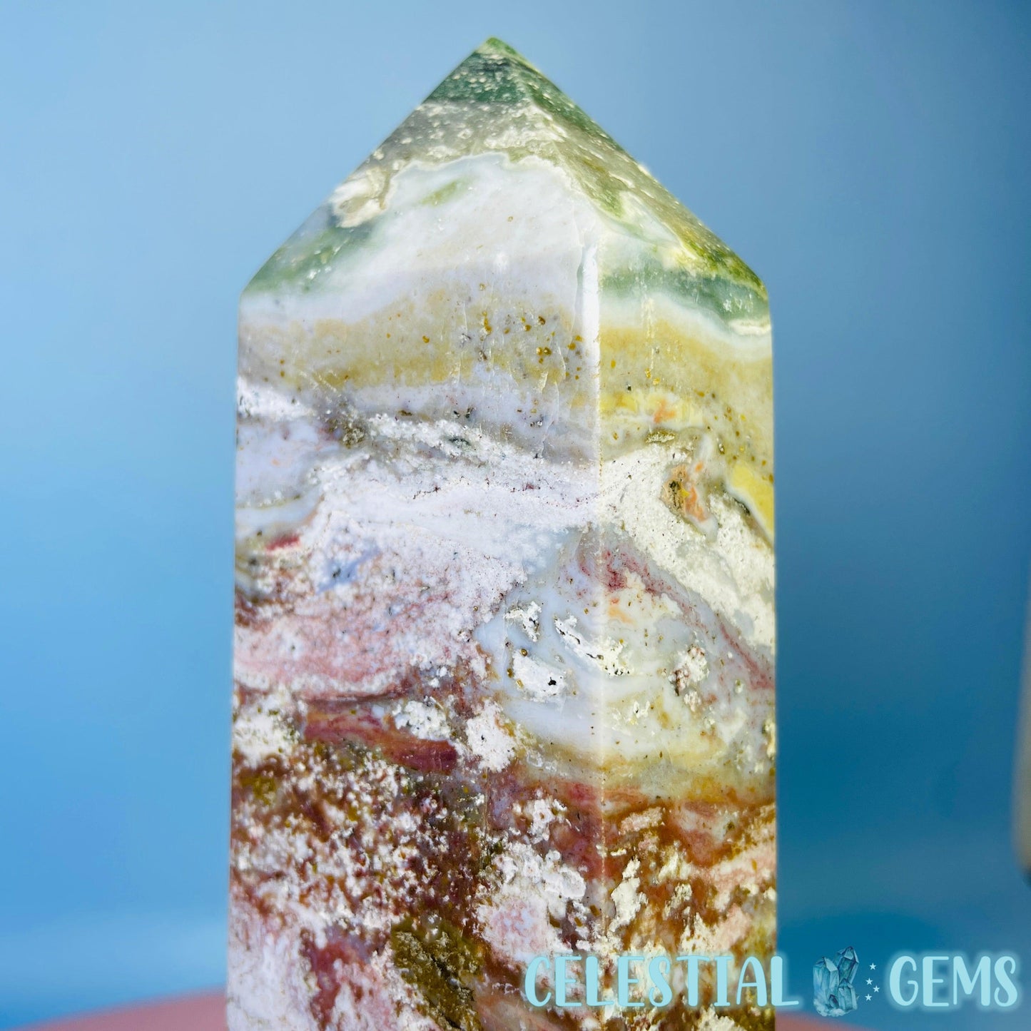 Multicoloured Ocean Jasper Large Chunky Tower