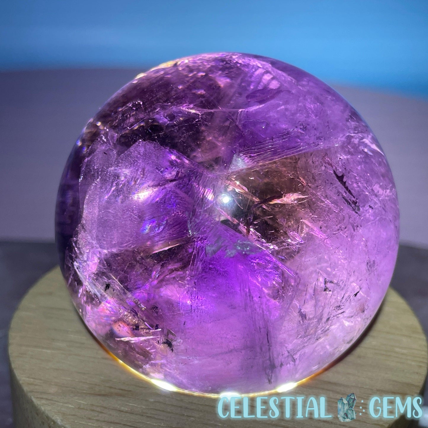 A Grade Bolivian Phantom Ametrine Medium Sphere (Video)