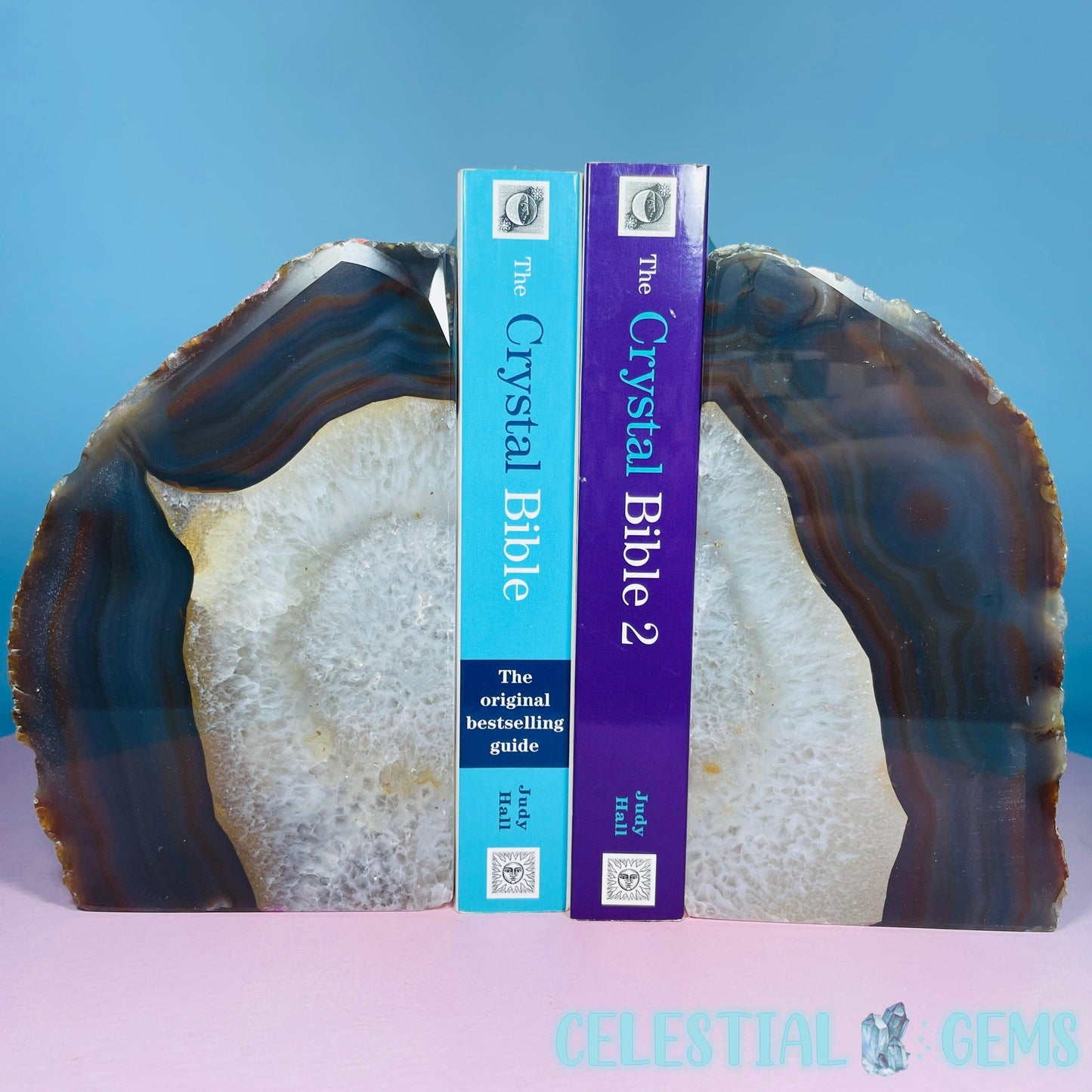 Natural Agate Large Pair of Bookends