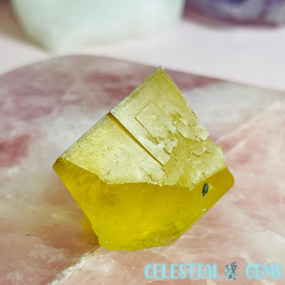 Yellow Cubic Fluorite Raw Small Chunk