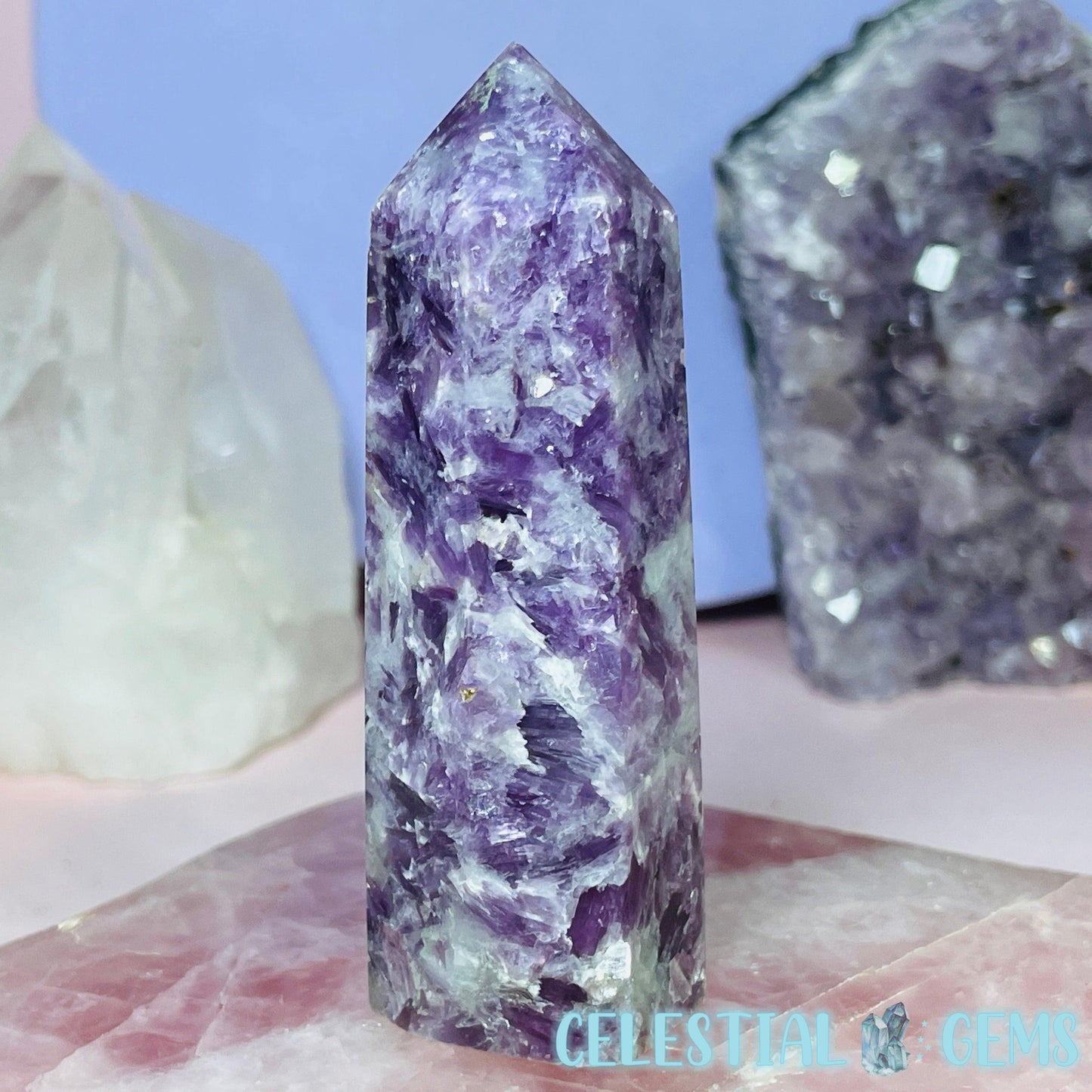 Gem Lepidolite Mica Small Tower