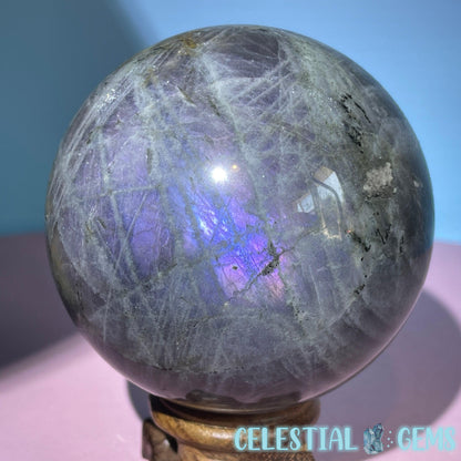 Purple Labradorite Large Sphere (Video)