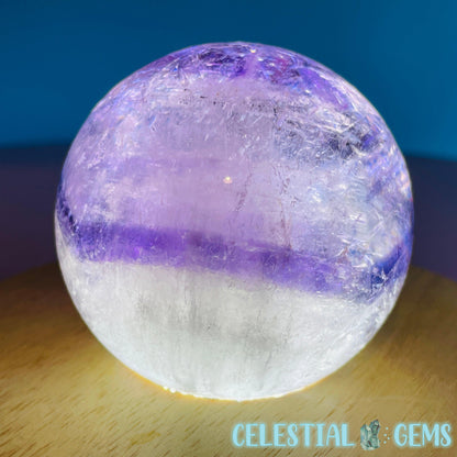 High Grade 'Trapiche' Phantom Amethyst Medium Sphere (Video)