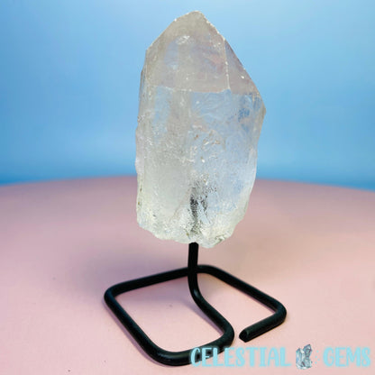 Clear Quartz Point on Metal Base