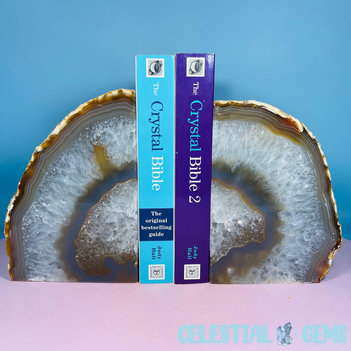 Natural Agate Large Pair of Bookends