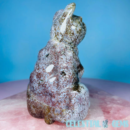 Red Moss Agate Bulldog Medium Carving