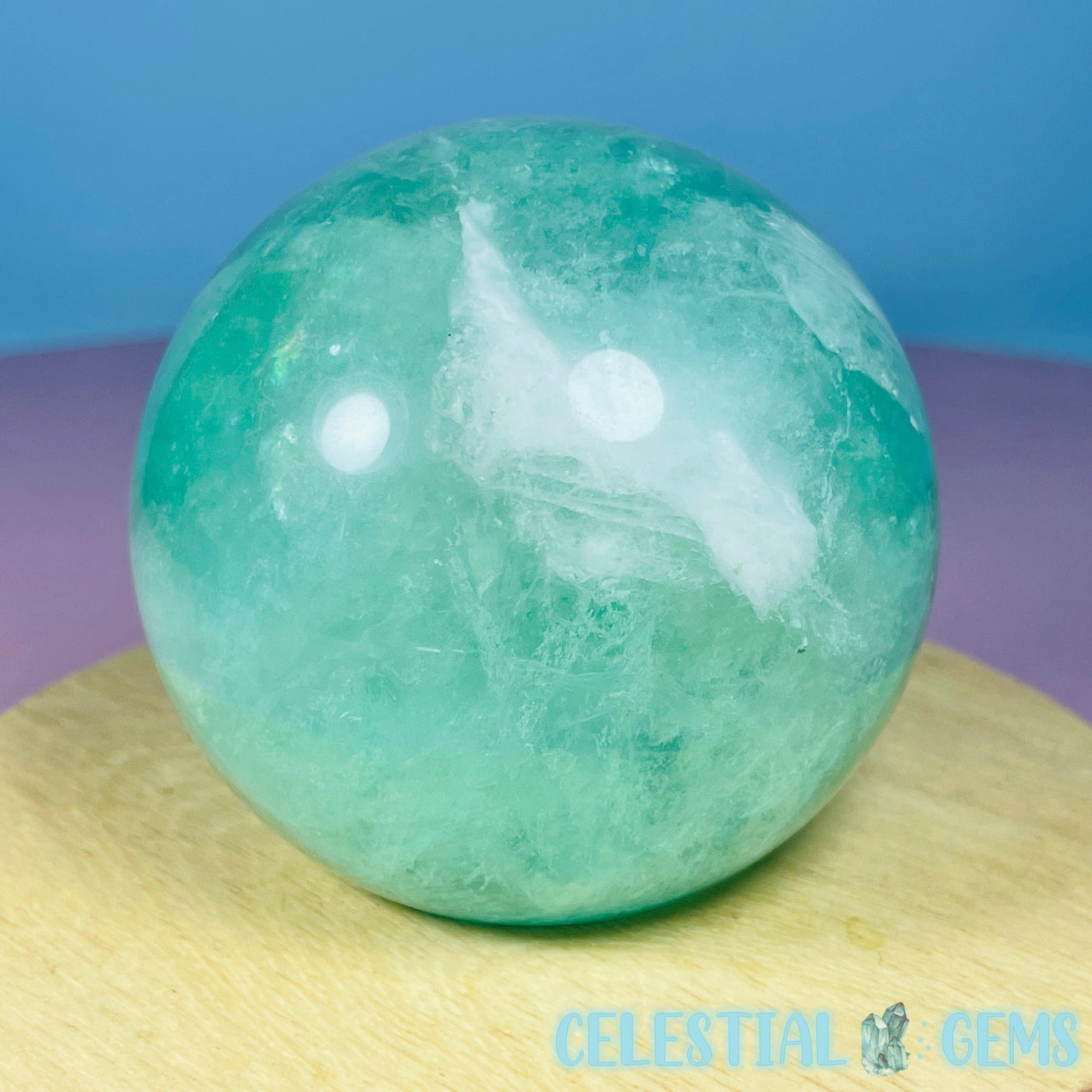 Green Fluorite Medium Sphere (UV Reactive)