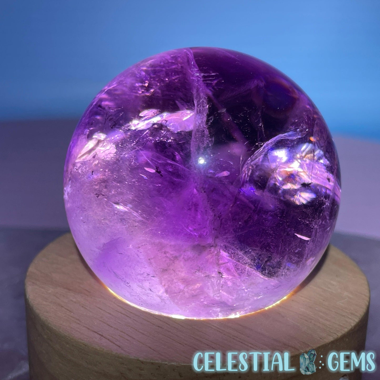 A Grade Bolivian Phantom Ametrine Medium Sphere (Video)