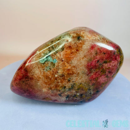 Rare High Grade Gem Rhodonite Medium Freeform (Indicolite + Spessartine Garnet Inclusions!)