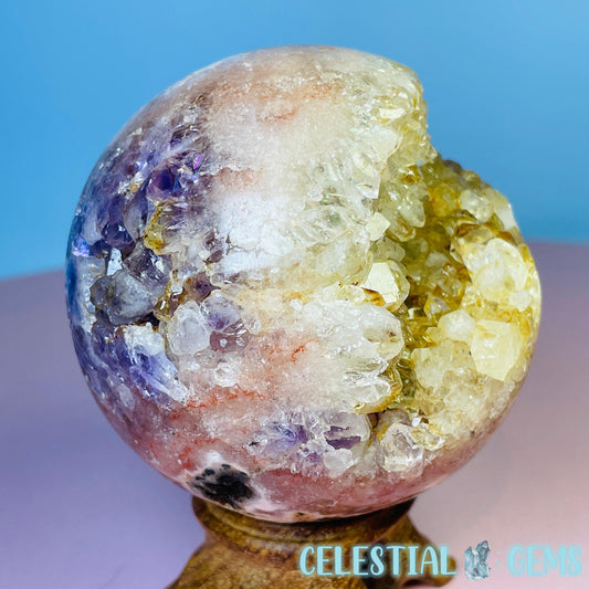 Pink + Purple Druzy Amethyst Medium Sphere