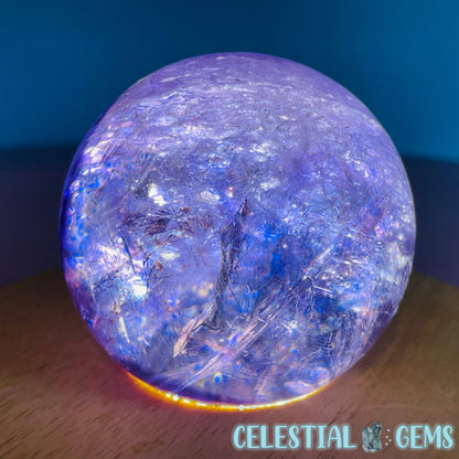 High Grade 'Trapiche' Phantom Amethyst Medium Sphere (Video)