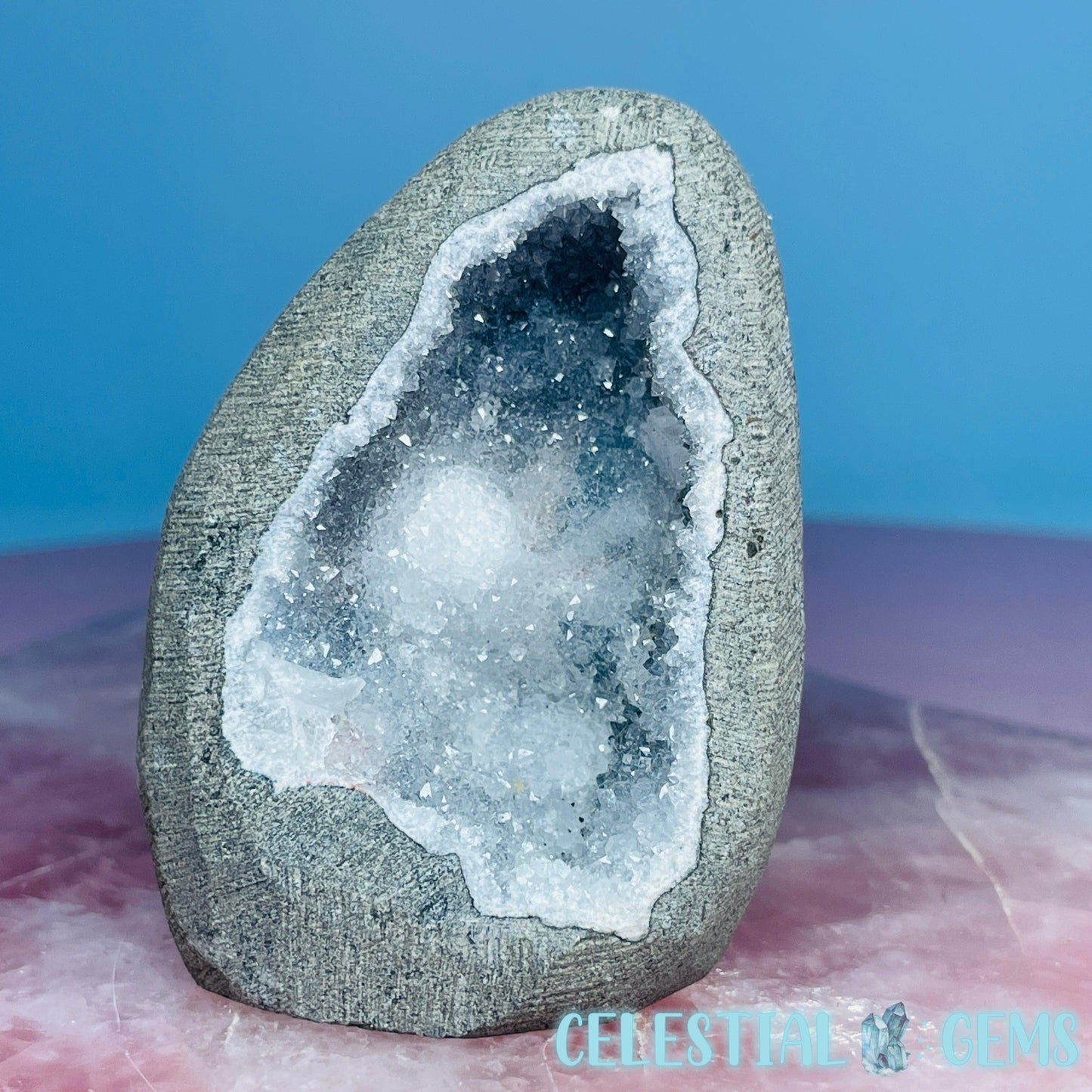 Mixed Zeolite Druzy Geode Medium Standing Freeform