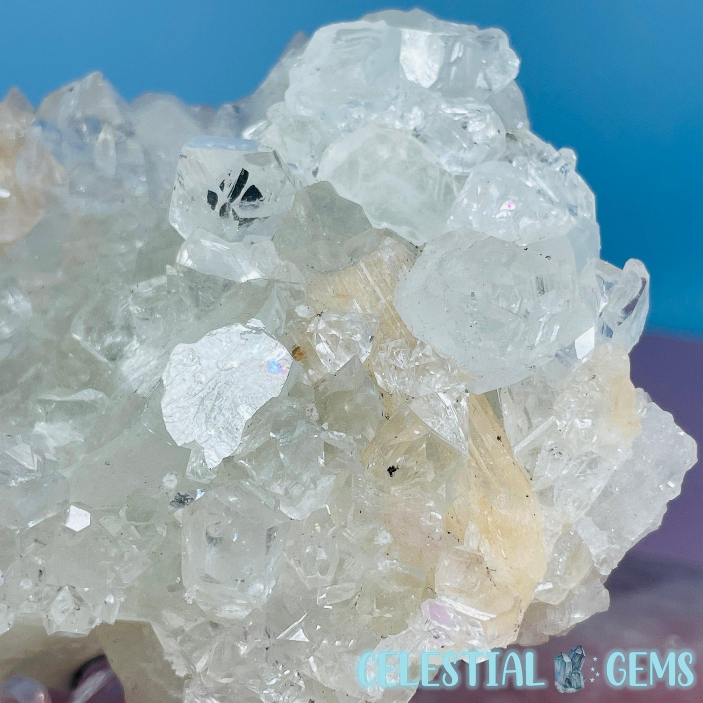 A Grade Diamond Apophyllite + Peach Stilbite Medium Cluster