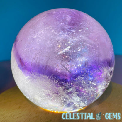 High Grade 'Trapiche' Phantom Amethyst Large Sphere (Video)