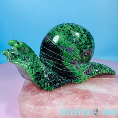 Ruby in Zoisite Snail Large Carving