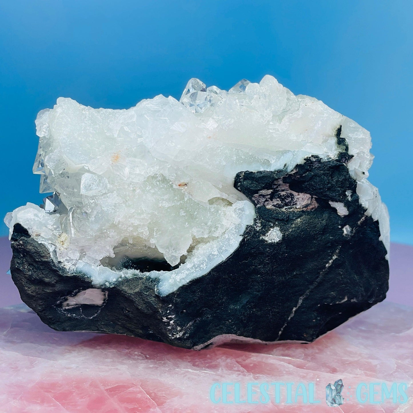 A Grade Diamond Apophyllite + Peach Stilbite Medium Cluster