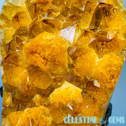 High Quality Citrine (HT) Polished Large Cluster on Metal Stand