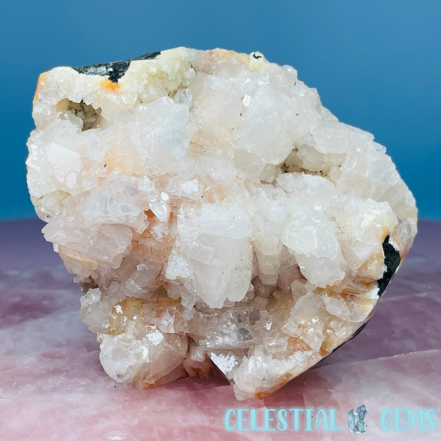 Peach Heulandite Cluster Geode Medium Standing Freeform