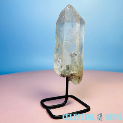 Clear Quartz Point on Metal Base