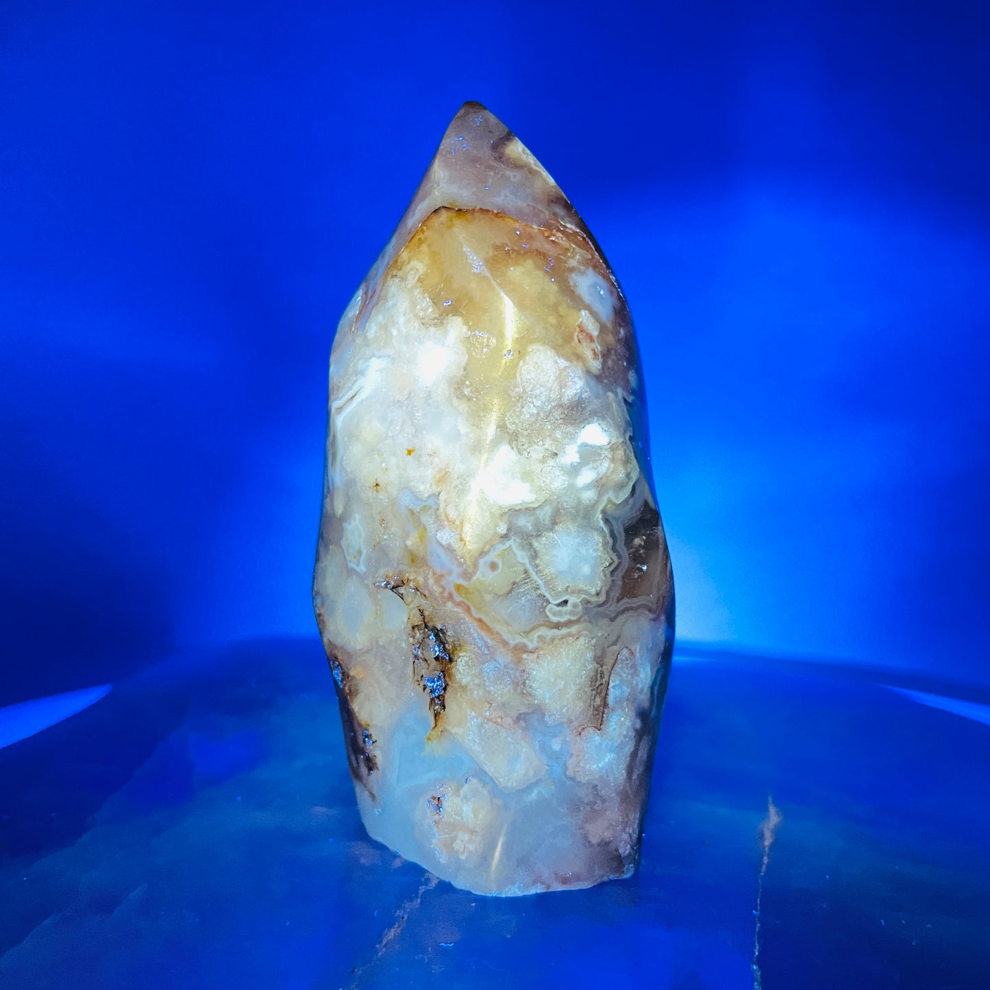 Flower Agate Small Flame Freeform