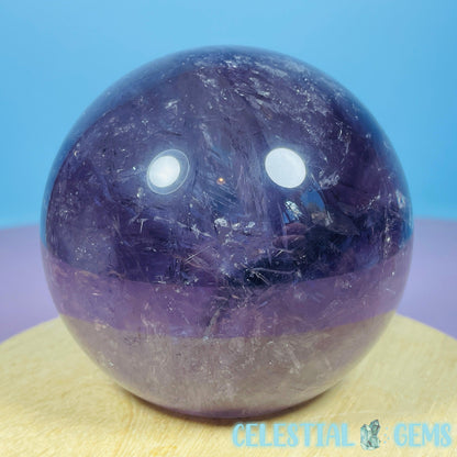 High Grade 'Trapiche' Phantom Amethyst Large Sphere (Video)